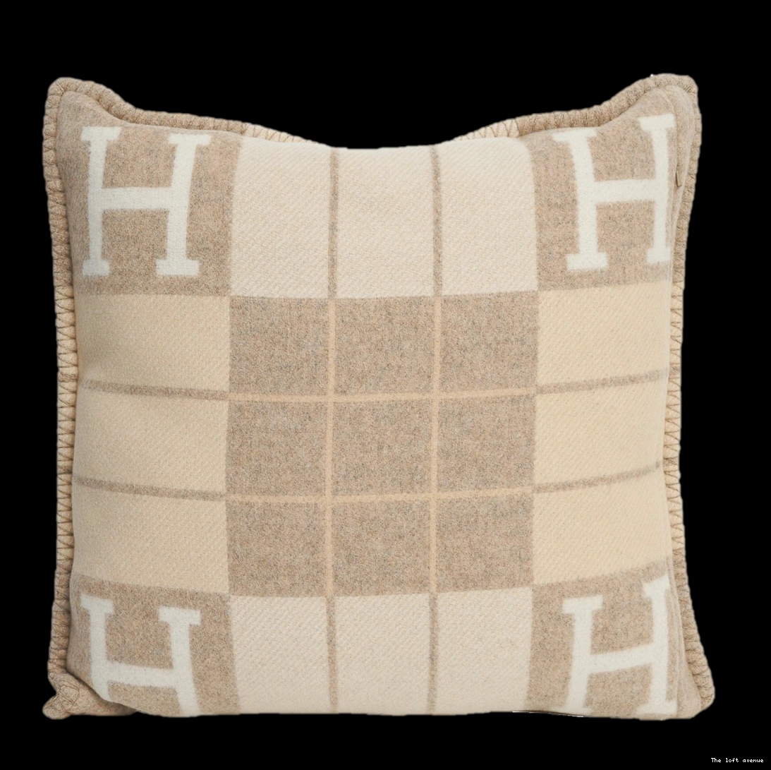 STRIPE HERMES PILLOW WOOL THROW 0709